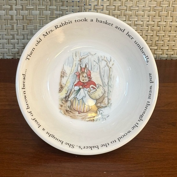 VTG 1980s Wedgewood Peter Rabbit Child's Plate, Bowl & Cup 3 Piece Set England - Picture 7 of 16